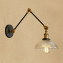Axyaa Glass Arm Wall Lamp Retro Reading Light Black Gold Industrial Led Wall Fixture