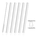 Axyaa 12mm Glass Straw Set for Bubble Tea Milk Smoothies Cocktails