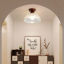 Axyaa Wood Glass LED Ceiling Lights Modern Ceiling Lamp for Home Lighting