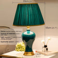 Axyaa Modern Green Ceramics Table Lamp LED for Home Living Bedroom