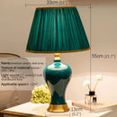 Axyaa Modern Green Ceramics Table Lamp LED for Home Living Bedroom
