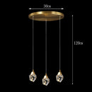Axyaa Crystal Stair Chandelier LED Ceiling Light for Living Room