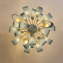 Axyaa Blue Glass Luxury LED Pendant Chandelier for Home Decor Lighting