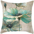 Luxurious Blue Bird Floral Pillowcase by Axyaa - 45x45cm Square Decor for Home & Office