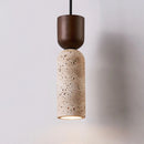 Axyaa LED Travertine Stone Cylinder Pendant Light for Bedroom and Living Room