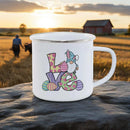 Axyaa Cute Rabbit Enamel Mug for Charming Breakfasts and Outdoor Adventure