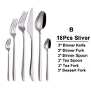 Axyaa 21-Piece Stainless Steel Cutlery Set - Mirror Finish Elegant Tableware