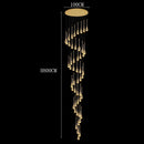 Axyaa Crystal Chandelier Stair Pendant Lamp Living Room Pendant Lights