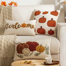 Axyaa Vintage Pumpkin Pattern Cushion Cover - Halloween Pillowcase