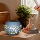 Axyaa Solar LED Garden Lantern: Elegant Metal Elliptical Design, Waterproof with Shadow Projection