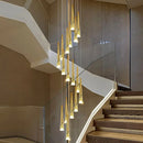 Axyaa Crystal Chandelier: Modern Stair Pendant Light for Living Room & Interior Lighting