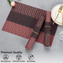 Axyaa Red Vinyl Woven Placemats - Set of 10 - Non Slip Heat-Resistant Table Mats