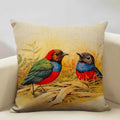 Axyaa Bird Parrot Sofa Cushion Cover 45x45cm Linen Pillowcase for Home & Hospitality