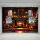 Axyaa Christmas Party Decoration Background Cloth Stove Garland Wall Tapestry