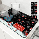 Santa Tree Non-Slip Absorbent Drying Mat by Axyaa