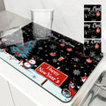 Christmas Santa Tree Non-Slip Drying Mat for Kitchen - Axyaa Tableware Absorbent Placemat