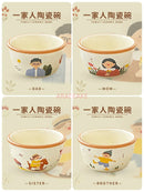 Axyaa Ceramic Bowl Set - Stylish Rice, Noodle, and Soup Bowls for Family Tableware