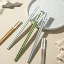 Axyaa Alloy Premium Chopsticks Set 5 Colours Non-Slip & Anti-bacterial 5 Pairs