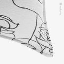 Axyaa Designer Luxury Abstract Face White Sofa Throw Pillow Cover