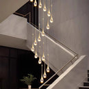 Axyaa Crystal Chandelier Stair Pendant Light Interior Home Decor Modern Living Room Lighting