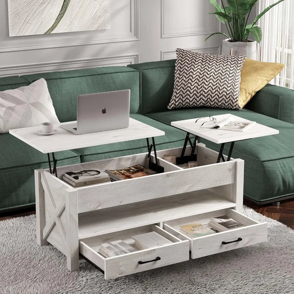 Axyaa Retro Lift Top Coffee Table - Vintage Charm for Modern Living Spaces