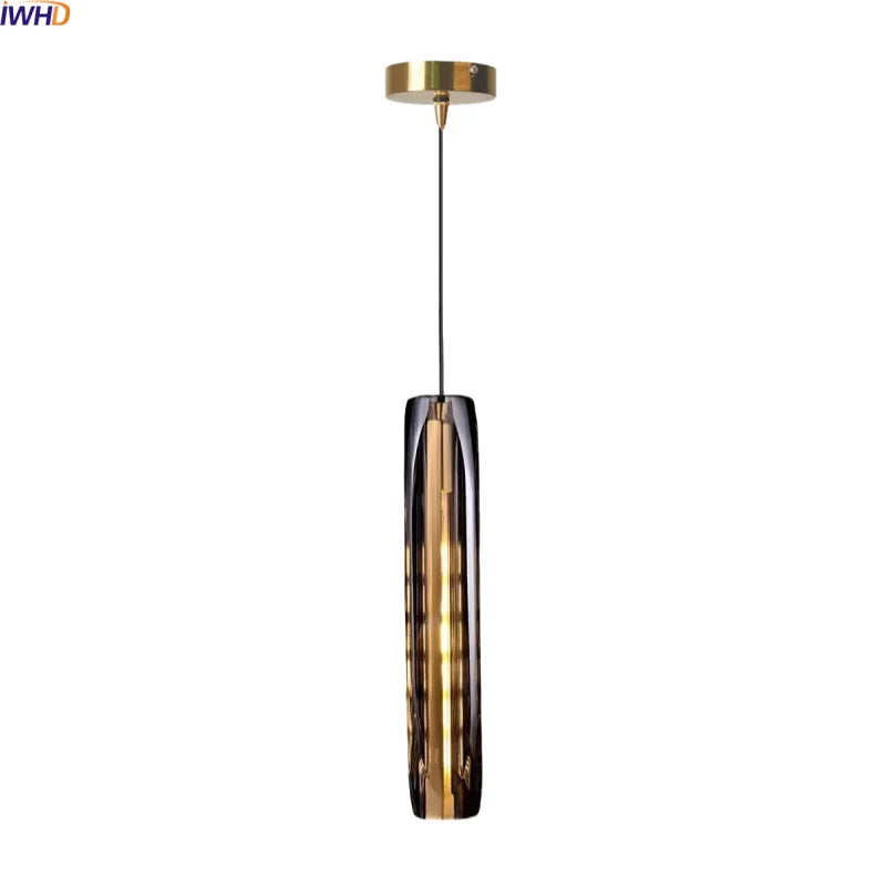 Axyaa Clear Glass LED Pendant Lights Modern Minimalist Hanging Lamp