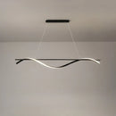 Axyaa Curved LED Table Chandelier for Chic Nordic Restaurant and Bar