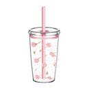 Axyaa Tritan Tumbler Cup with Straw & Lid Transparent Plastic for Cold Beverages