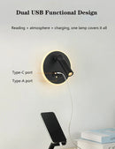 Axyaa LED Wall Sconce Lamp with Dual USB Ports & Adjustable Reading Lights