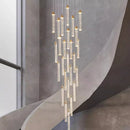 Axyaa Crystal Chandelier Stair Pendant Living Room Lighting Modern Home Decoration