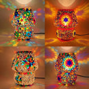 Mosaic Glass Mushroom Table Lamps by Axyaa: LED Night Lights for Bedroom Decor