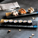 Axyaa Ceramic Sushi Plate Set for Commercial Restaurants - Long Rectangular Design