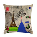 Axyaa Retro Bike Woman Linen Pillowcase 45*45cm Decorative Sofa Cushion Cover