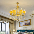 Axyaa Jade Crystal Chandelier: Luxury Marble Living Room Pendant Light