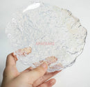 Axyaa Crystal Glass Plate Set for Dim sum, Fruit, Salad, Dessert - Small Size