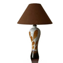 Axyaa Retro Ceramic Table Lamps LED Fabric Lampshade Artistic Style for Home Office