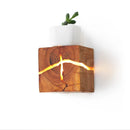 Axya Square Wood Crack LED Wall Sconce, Nordic Night Light for Modern Home Decor