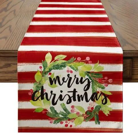 Christmas Tree Printed Table Runner by Axyaa: Festive Home Party Decor