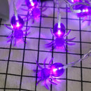 Axyaa Halloween Purple Spider String Lights: Haunted House Indoor/Outdoor Decor