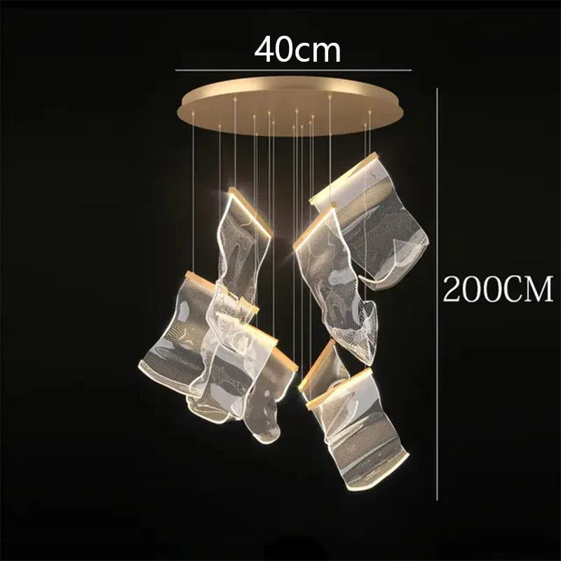 Axyaa Nordic Stair Chandelier Living Room Dining Pendant Ceiling Light