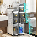 Axyaa Narrow Storage Cabinet: Multi-Tier Slim Organizer for Bathroom/Living Room