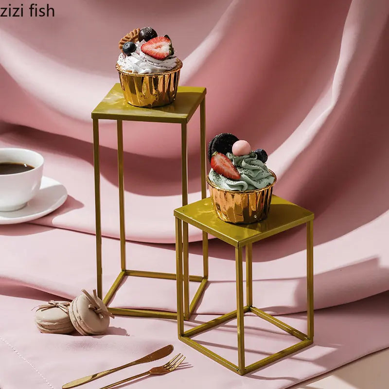 Axya Gold Iron Cake Stand Dessert Rack for Elegant Wedding Dessert Display
