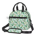Axyaa Cactus Green Floral Thermal Lunch Bag with Adjustable Strap