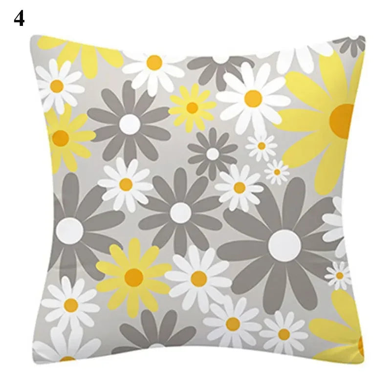 Flower Letter Print Cushion Cover for Stylish Home Decor by Axyaa