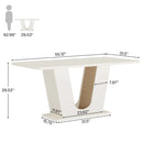 Axyaa 55-Inch Modern Rectangular Dining Table for 4-6 People with U-Shaped Base