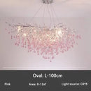 Axyaa Crystal Teardrop Chandelier: Elegant Glass Pendant Lamp for Bedroom Ceiling Lighting