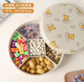 Axyaa Melamine Fruit Plate with Lid - Divided Snack Box for Living Room