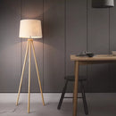 Axyaa Rattan Stand Floor Lamp - Nordic Design Wooden Tripod Standing Lamp