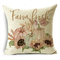 Axyaa Fall Pumpkin Sunflowers Linen Throw Pillowcase - Office, Bedroom Decor