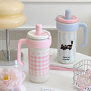 Axyaa 1000ML Stainless Steel Insulated Tumbler with Handle and Straw